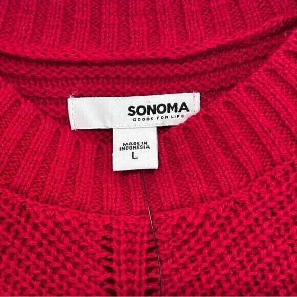 NWT, Sonoma Women’s Sweater, Long Sleeves, Size‎ L, Red - Picture 3 of 7